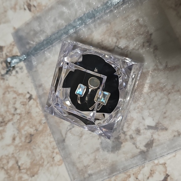 Sterling Silver ADJUSTABLE Labradorite ring - Picture 6 of 6